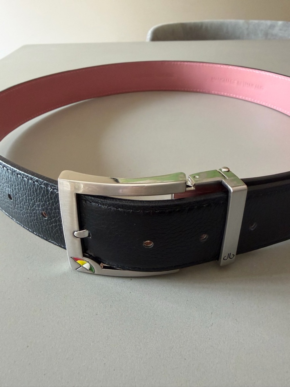 DRUH men’s black full grain leather belt, size 30/32